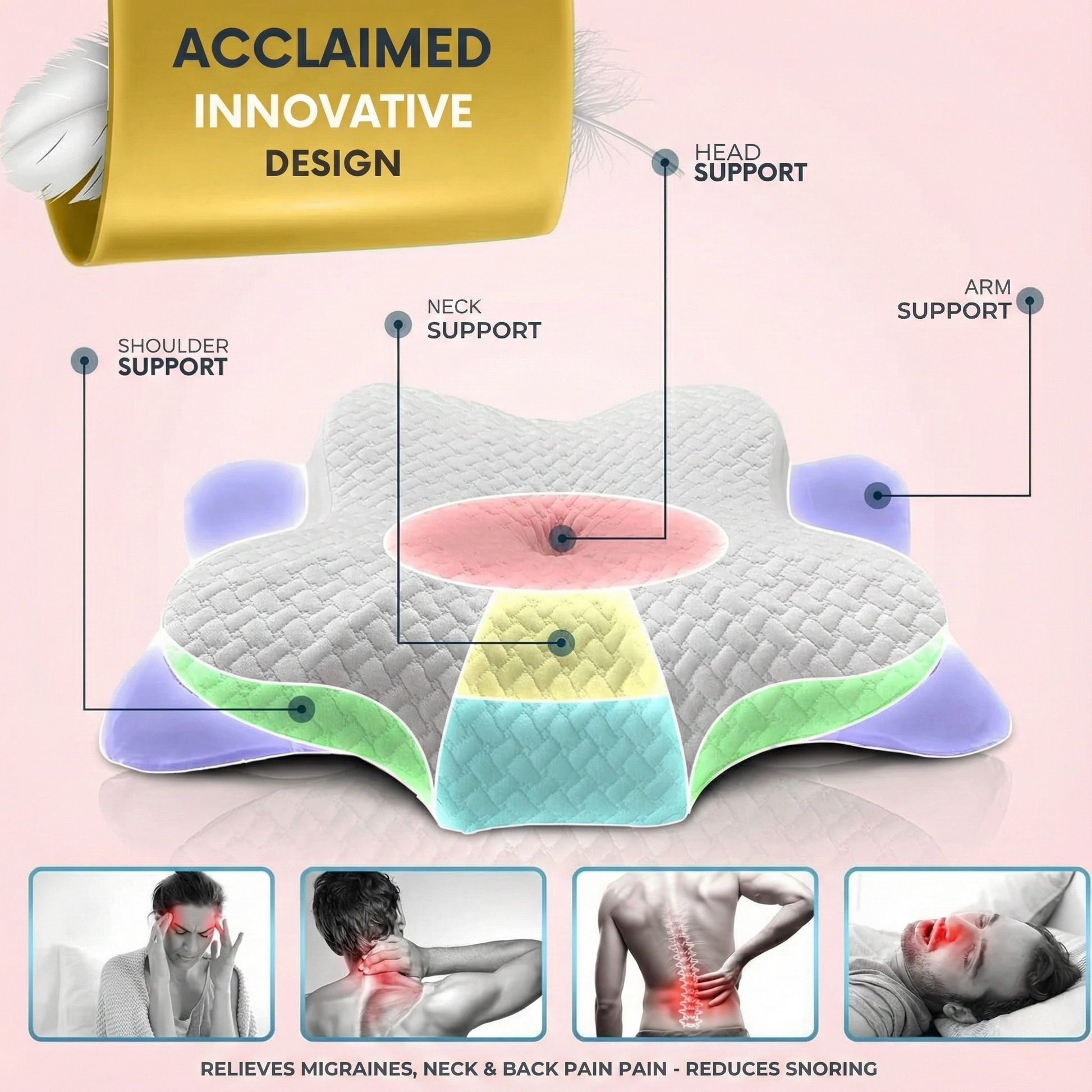 Lumiere Cloud Contour Orthopaedic Pillow for Neck Pain